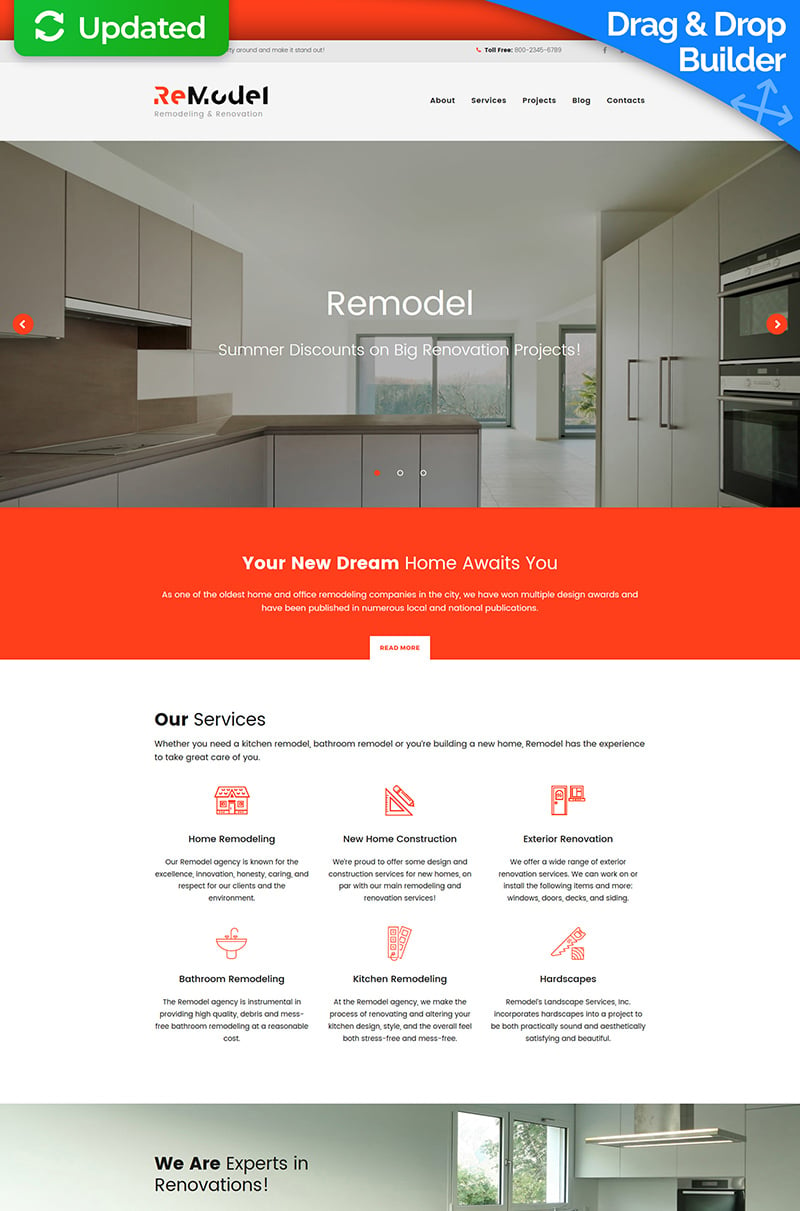 Remodel Renovation And Interior Design Moto Cms 3 Template 63735