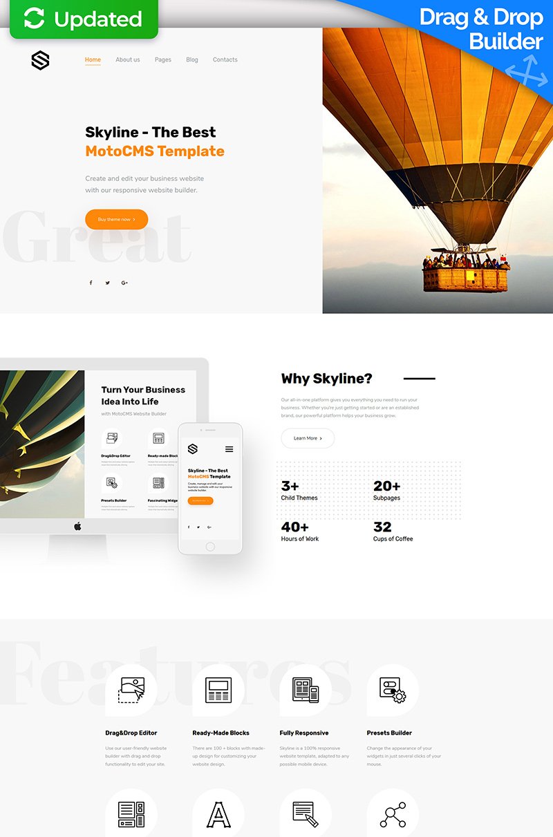 Responsivt Skyline - Business, Dentistry, Architecture & Travel Moto CMS 3-mall #63777