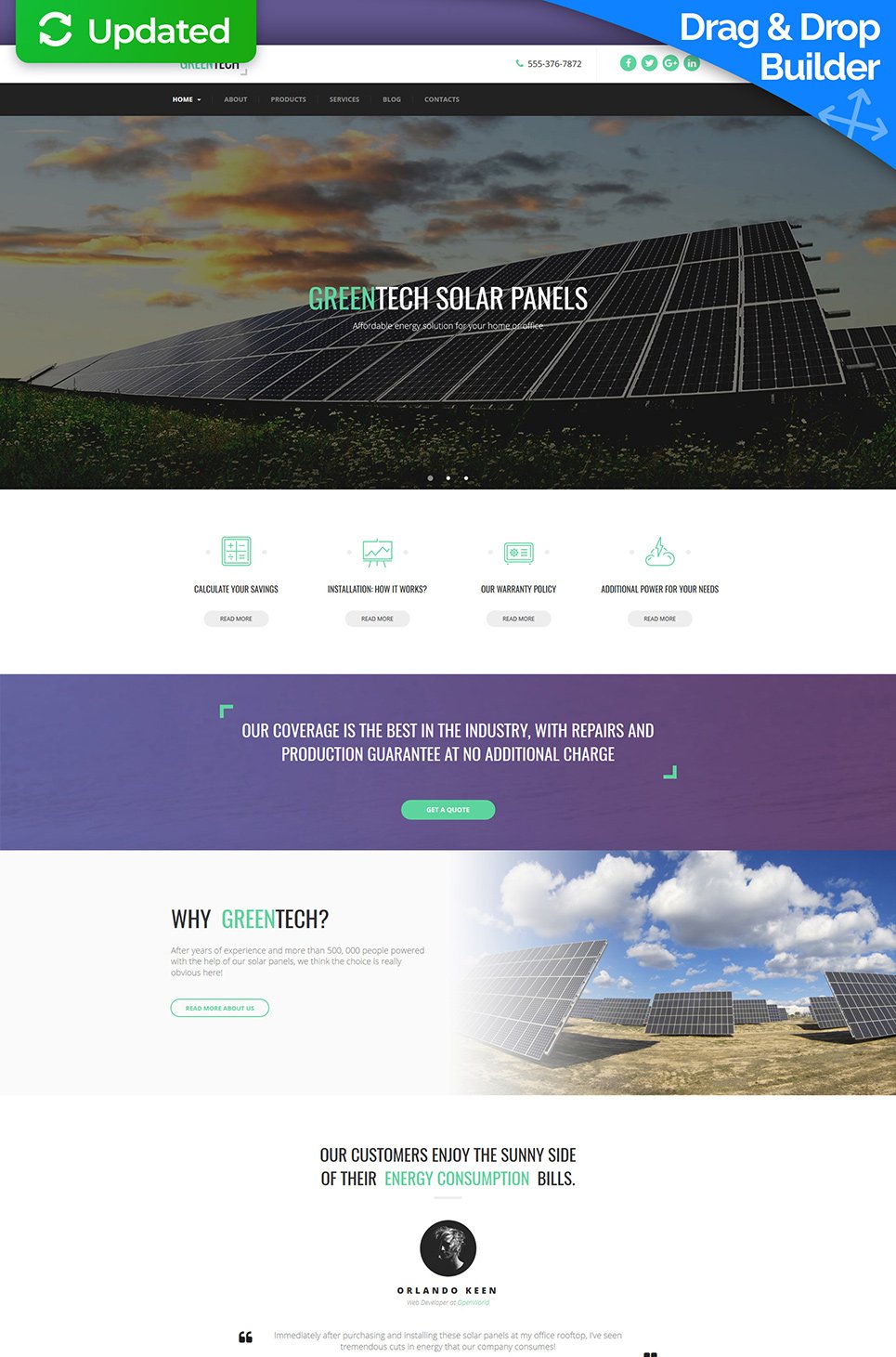 Solar Energy Responsive Moto CMS 3 Template New Screenshots BIG