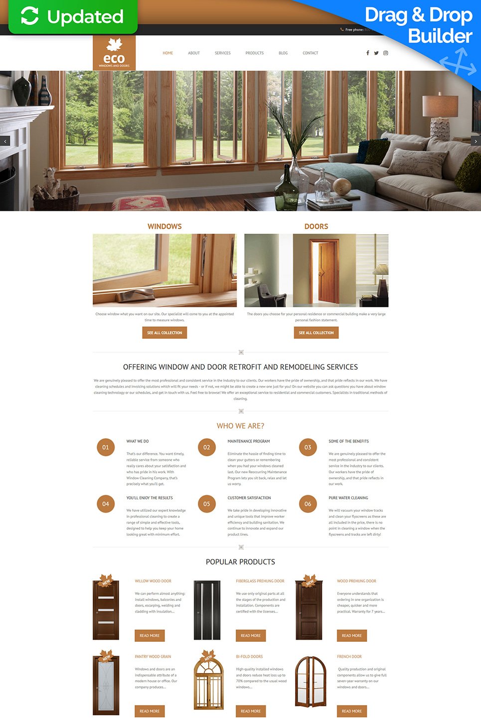 Windows & Doors Responsive Moto CMS 3 Template New Screenshots BIG