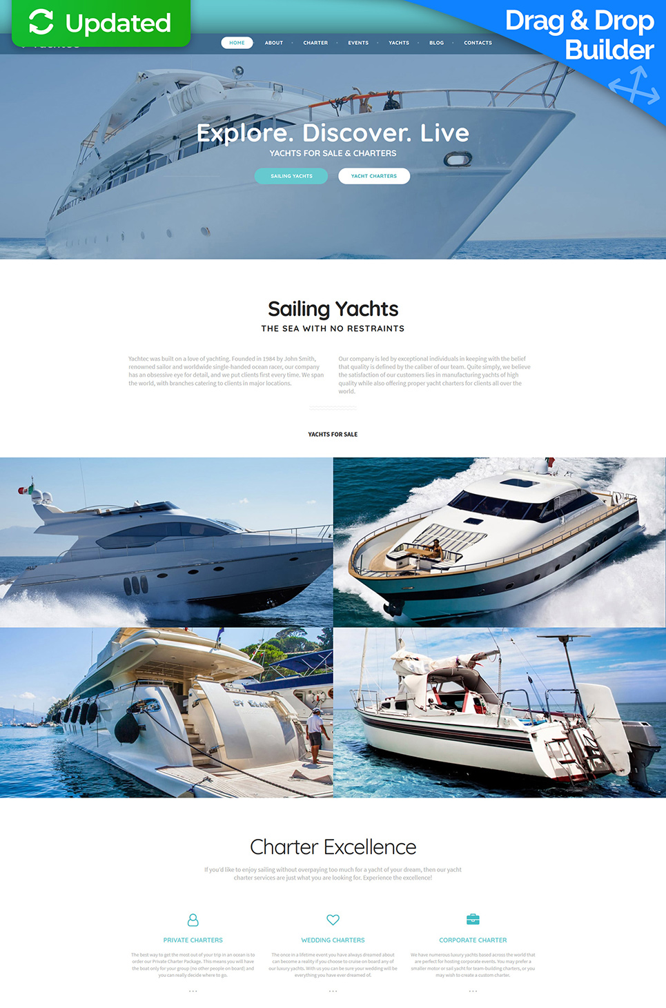 Yachting Responsive Moto CMS 3 Template New Screenshots BIG