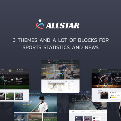 ALLSTAR - многоцелевой Bootstrap 4 шаблон спортивного сайта #63853