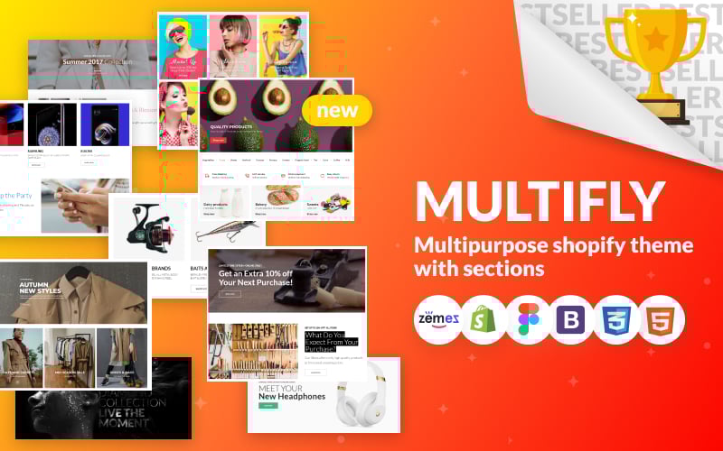 Responsywny szablon Shopify Multifly - Multipurpose Online Store #63842