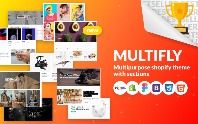 Responzivní Shopify motiv "Multifly - Multipurpose Online Store" #63842