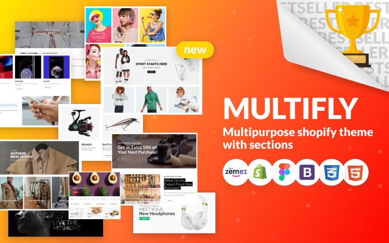 Responzivní Shopify motiv "Multifly - Multipurpose Online Store" #63842