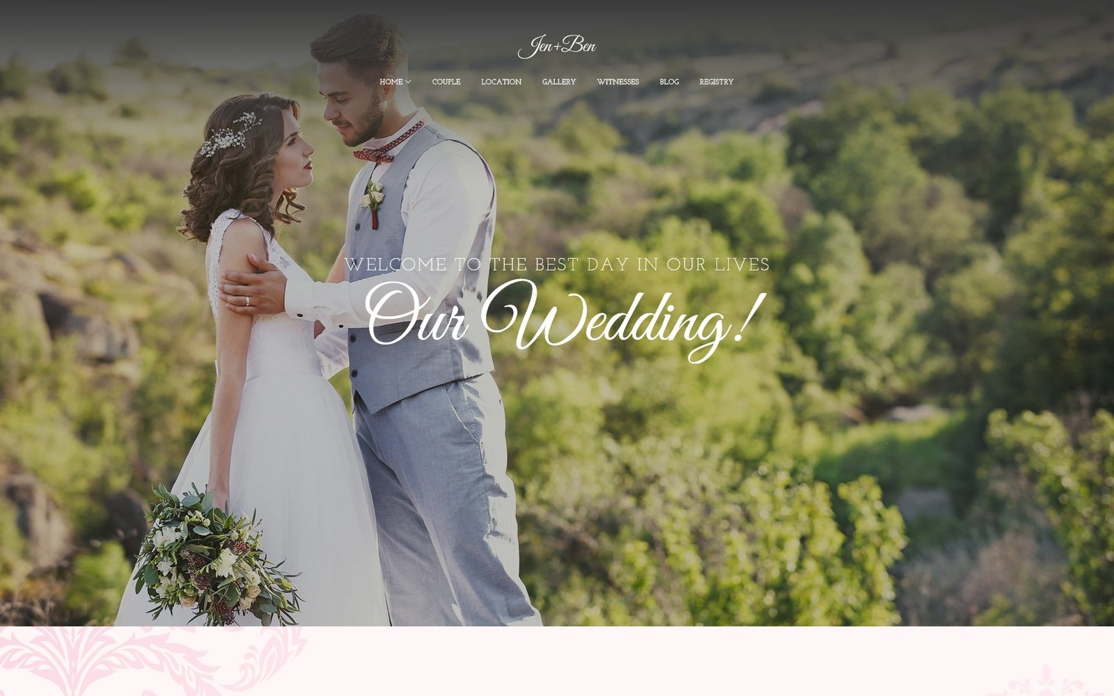 Tema De WordPress "Jen+Ben - One Page Wedding" #63832 - captura de pantalla