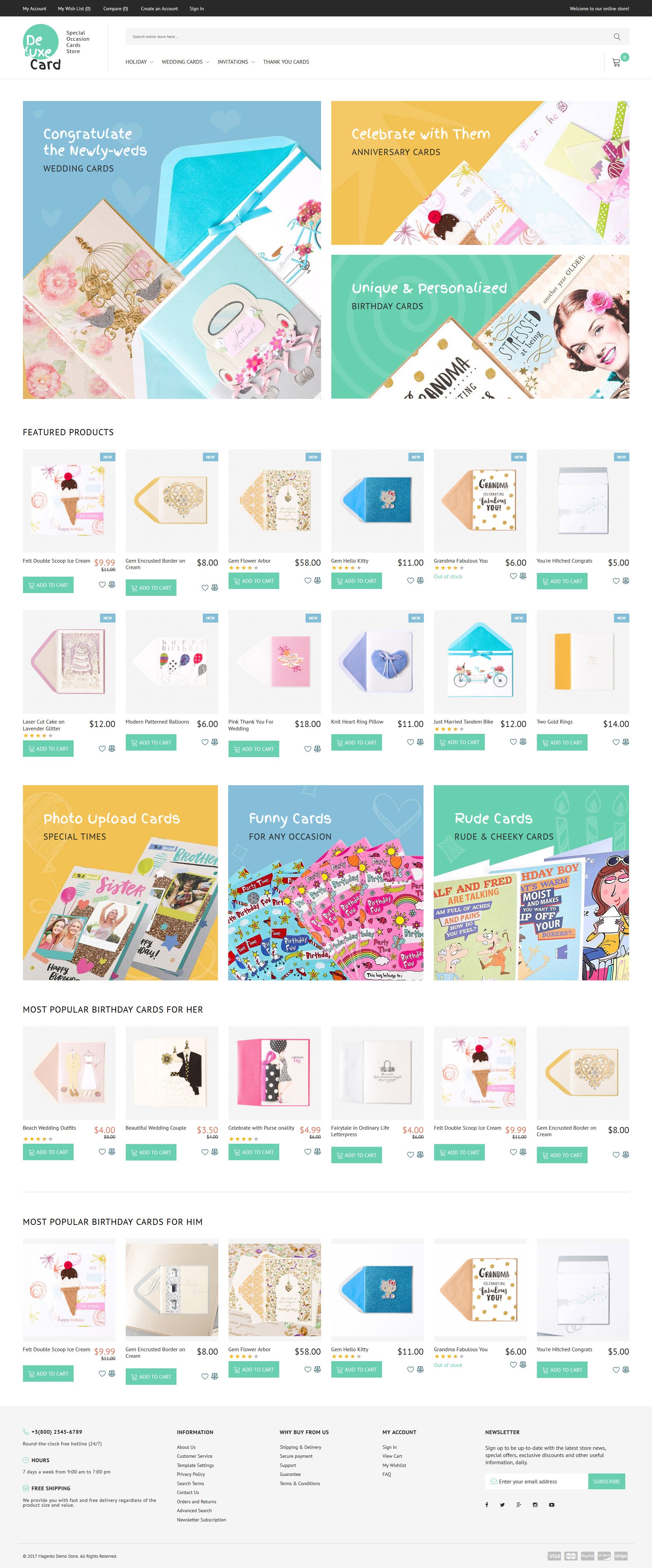 Tema Magento "Deluxe Card" #63846 - captura de pantalla