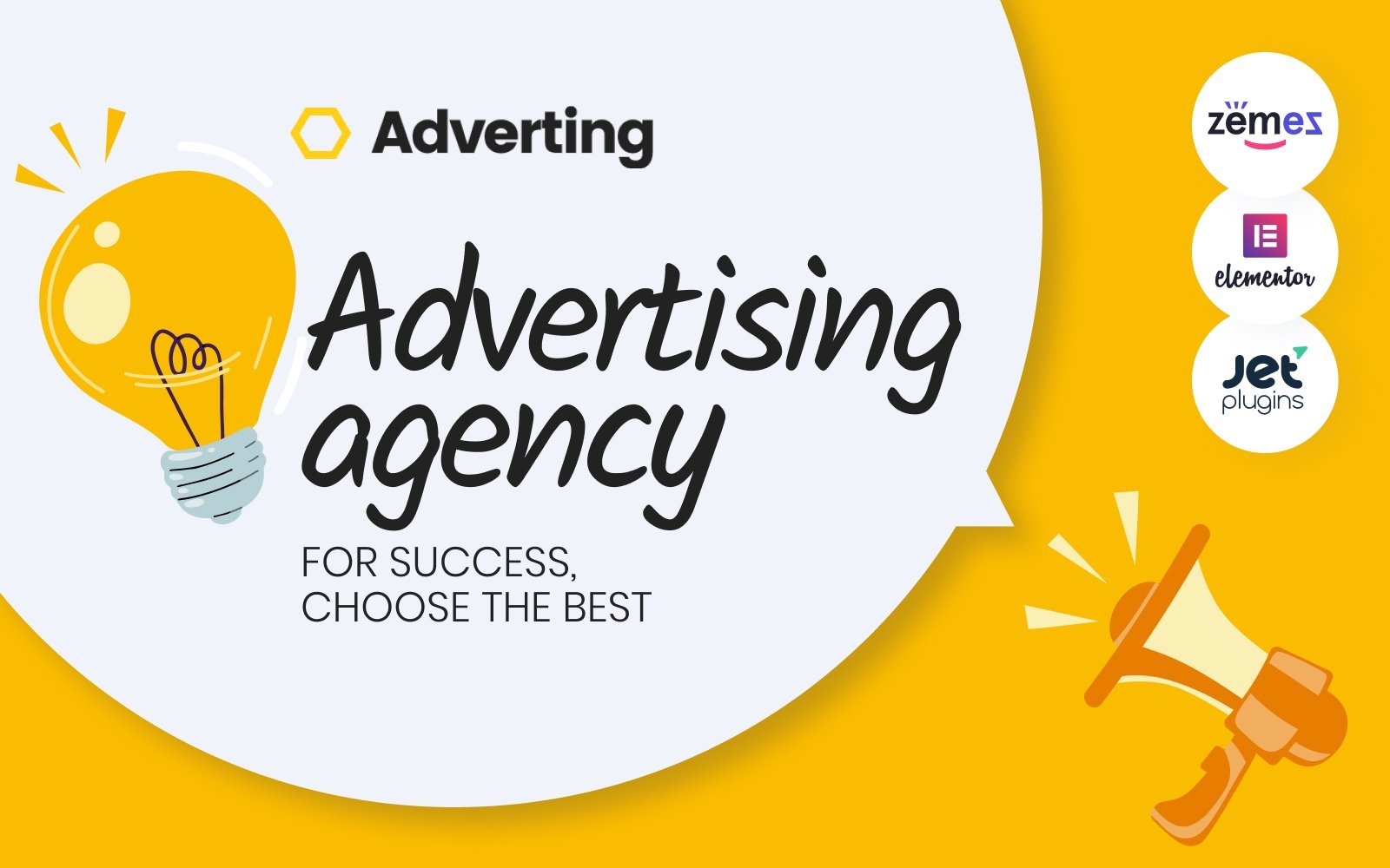"Adverting - Advertising Agency Responsive WordPress Theme" Responsive WordPress thema №63935