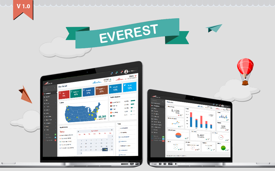 Everest Dashboard Admin Template New Screenshots BIG