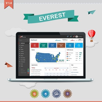 Everest Dashboard Responsive Admin Template #63952
