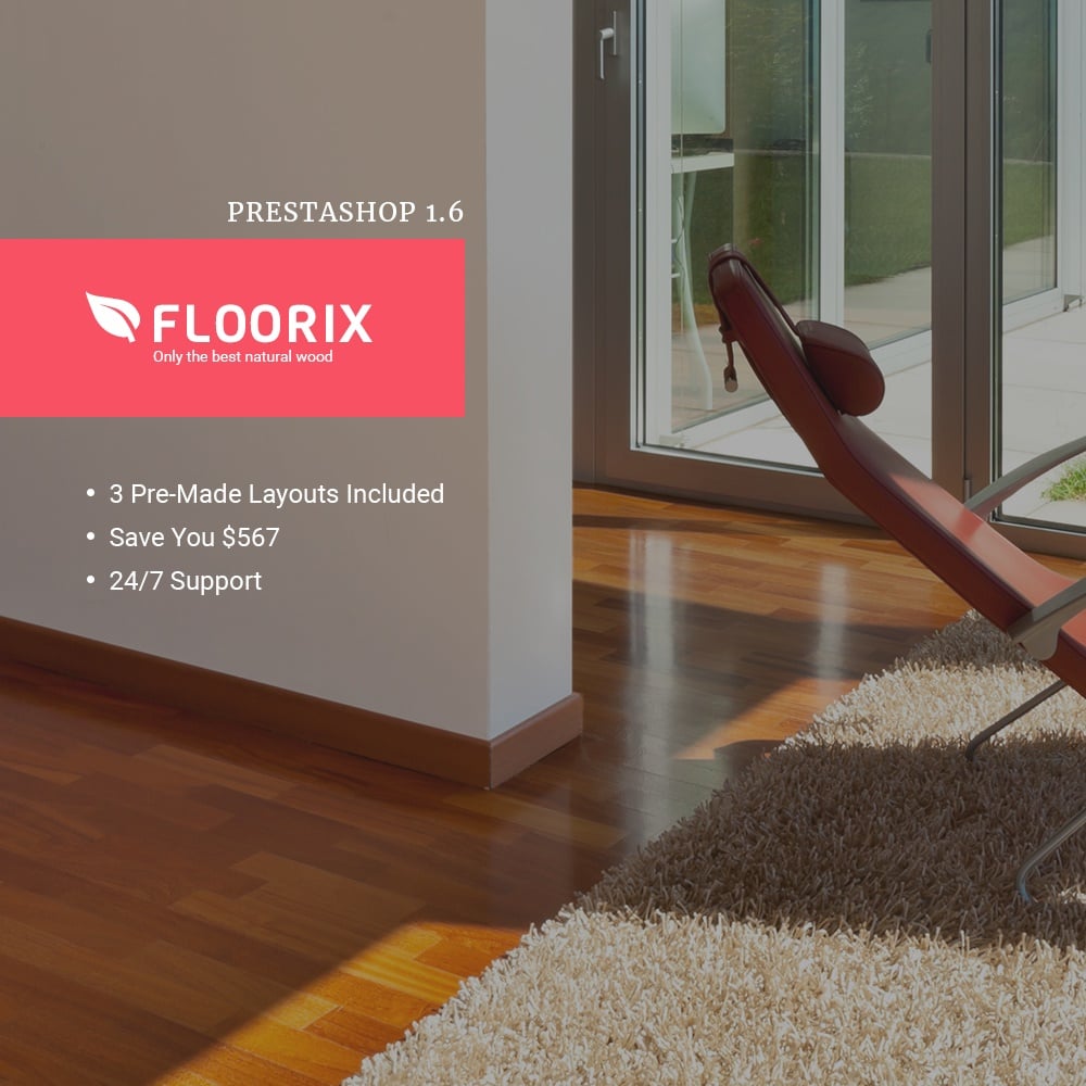 "Floorix" - адаптивний PrestaShop шаблон №63937 - скріншот