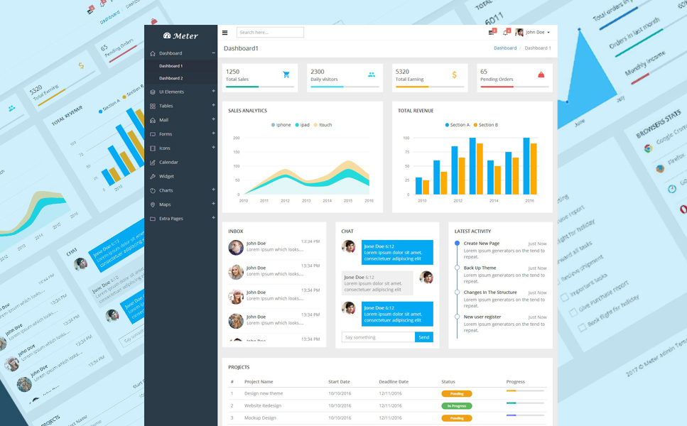 Meter - Responsive Dashboard Admin Template New Screenshots BIG