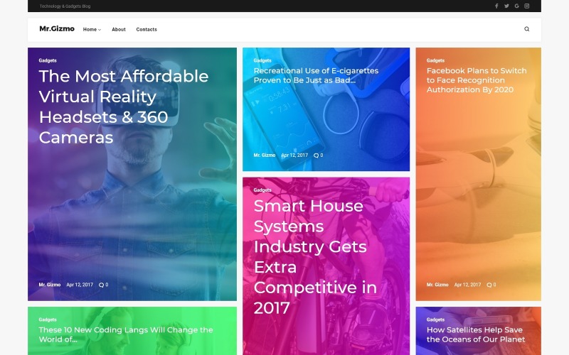 Mr. Gizmo - Responsive Technology & Gadgets Blog WordPress theme WordPress Theme