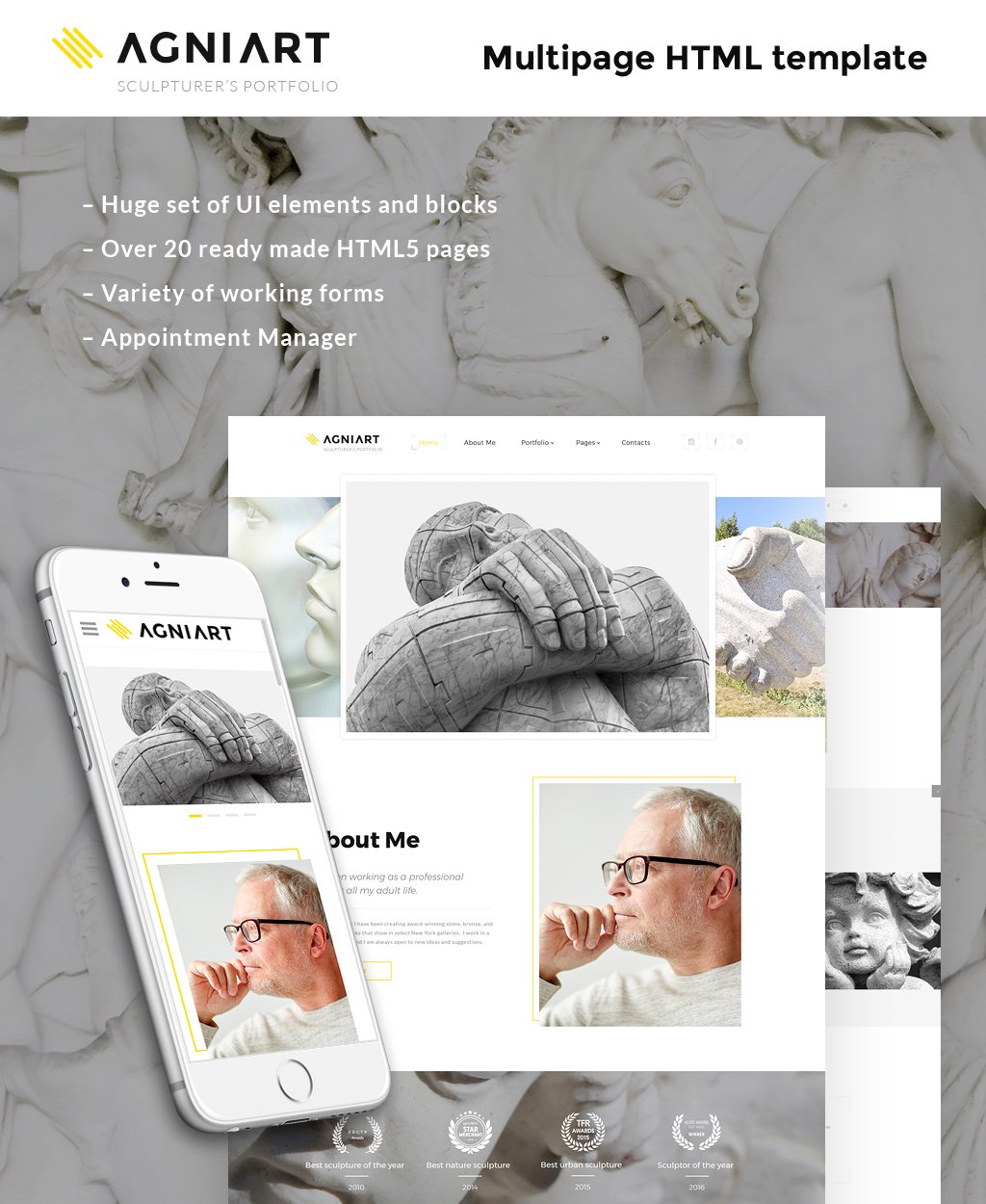 Responsive Agniart Sculptor Photo Gallery Web Sitesi #63945 - Ekran resmi