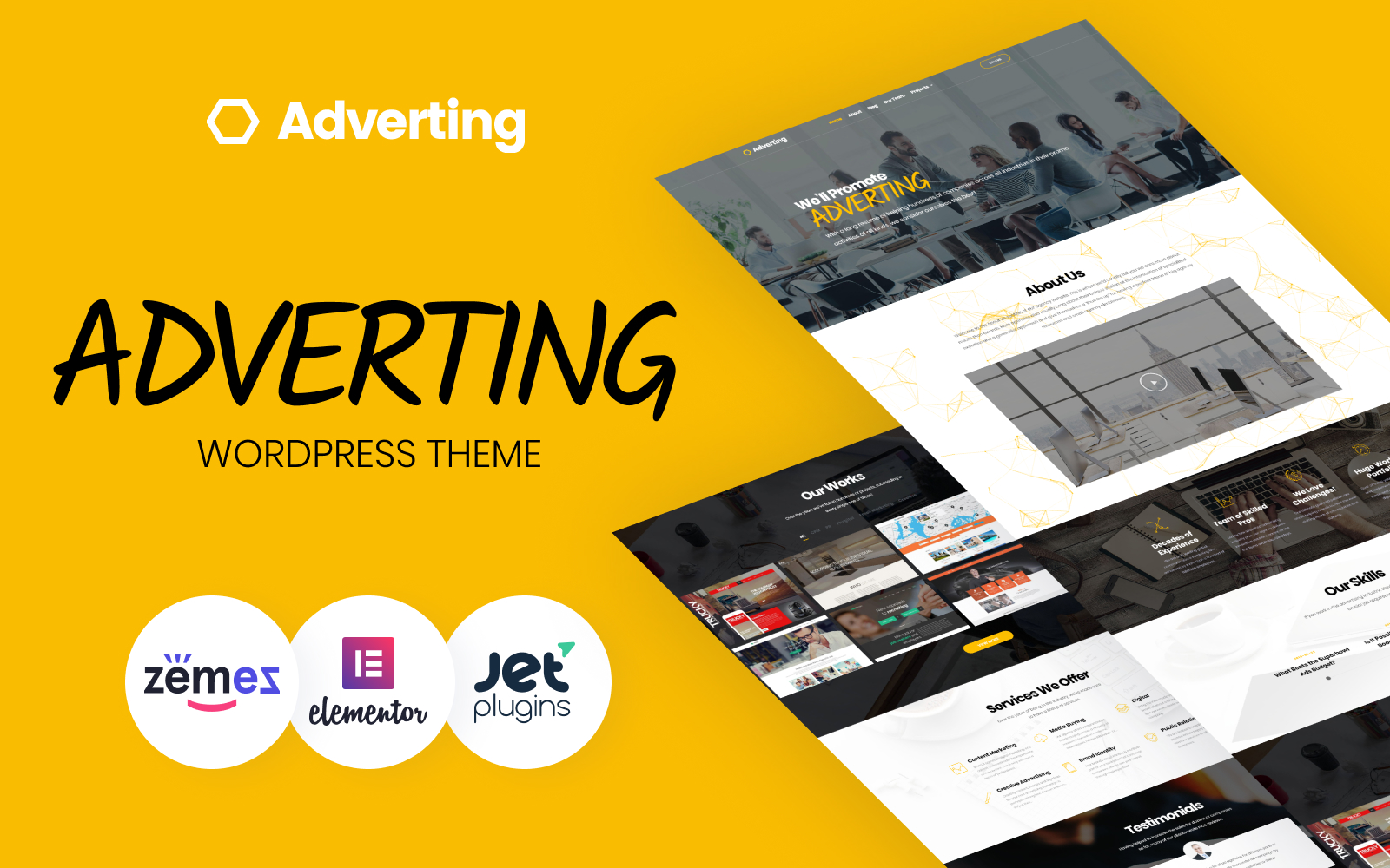 Reszponzív Adverting - Advertising Agency Responsive WordPress sablon 63935