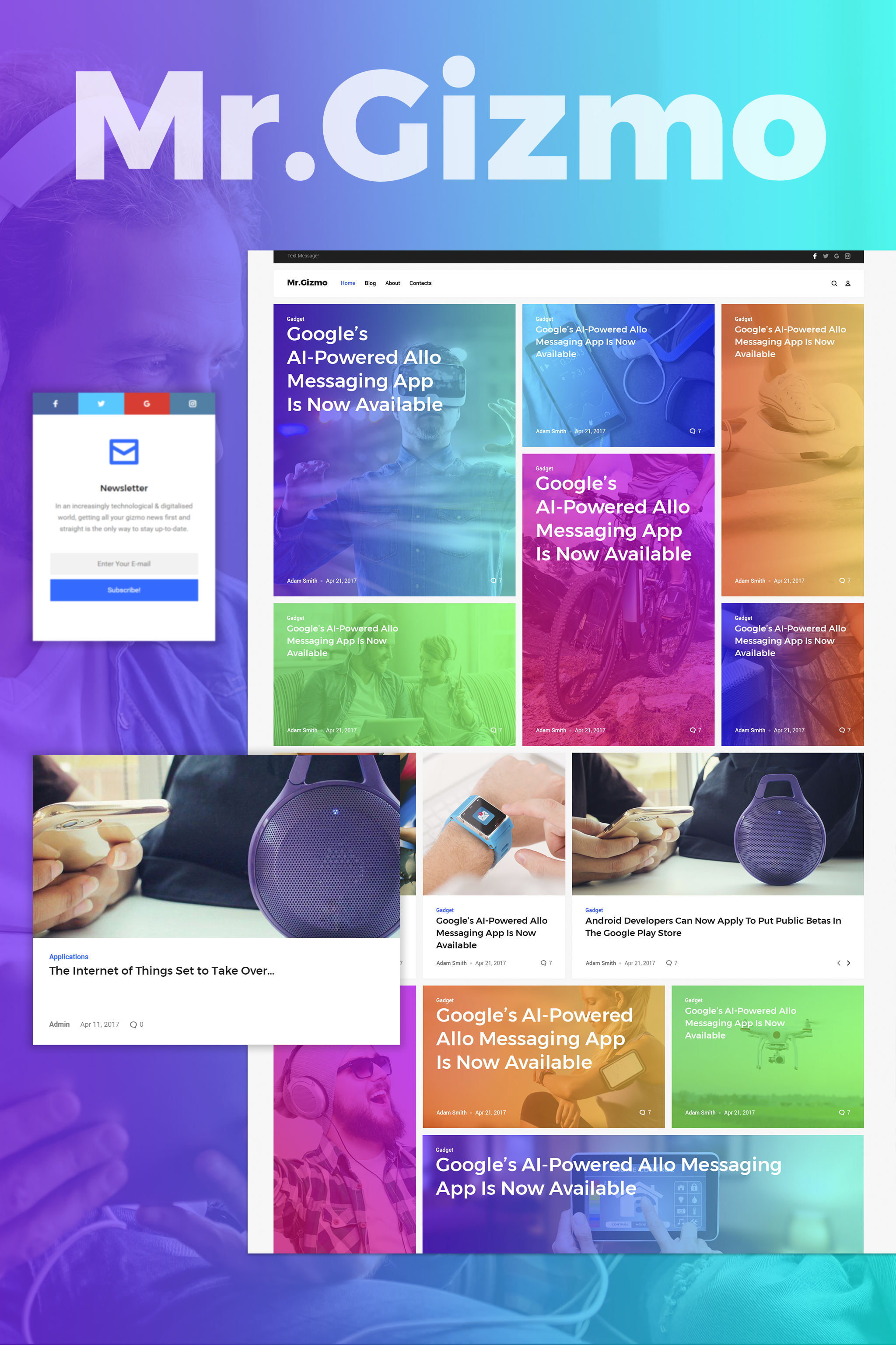 Tema De WordPress "Mr. Gizmo - Responsive Technology & Gadgets Blog WordPress Theme" #63987 - captura de pantalla
