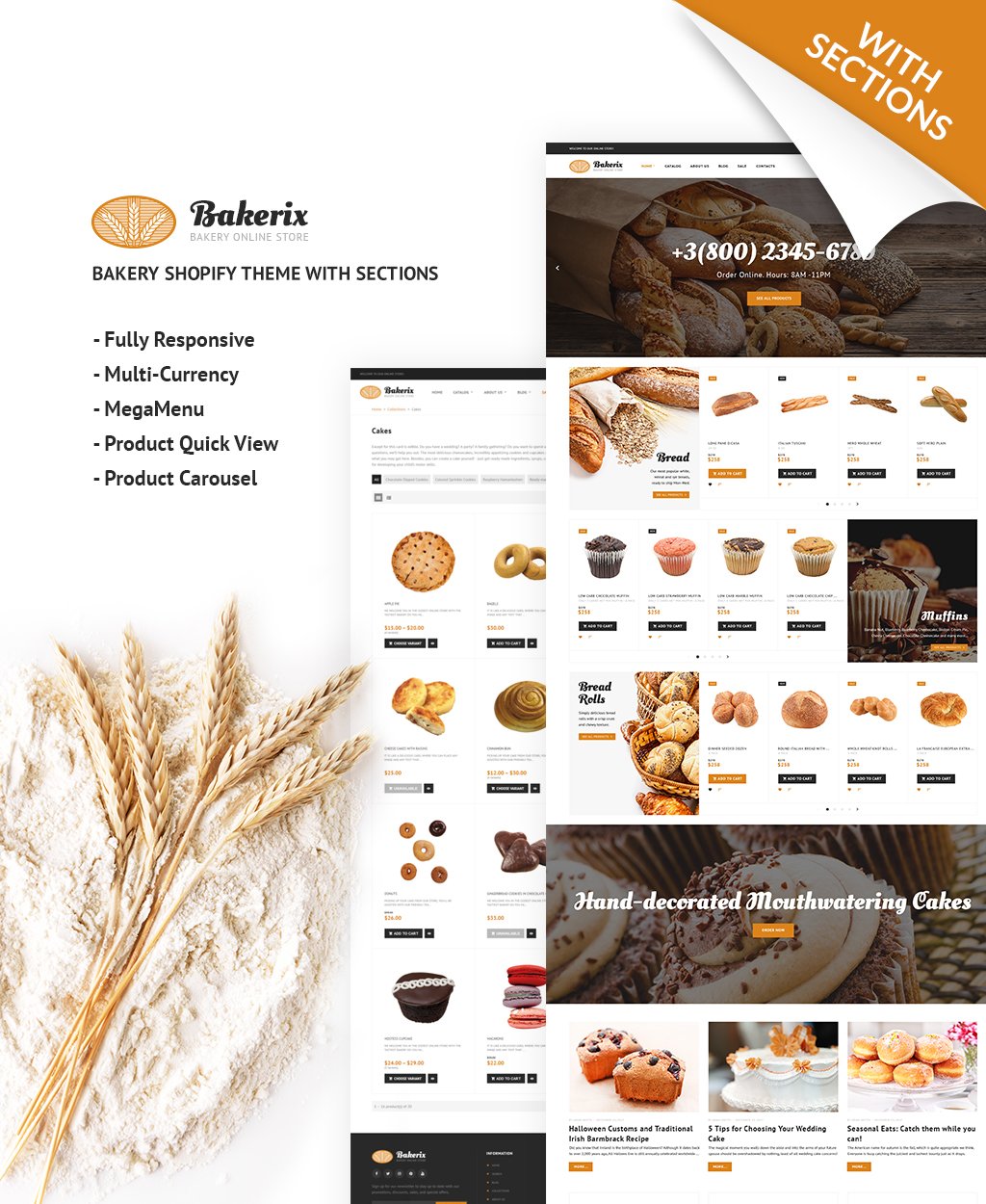 Bakery Responsive Shopify Theme New Screenshots BIG