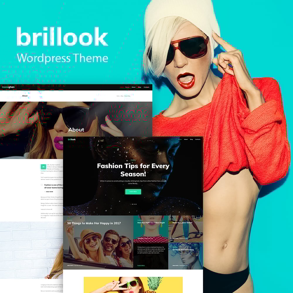 Responsywny motyw WordPress Brillook - Fashion Blog Responsive #64046 - zrzut ekranu