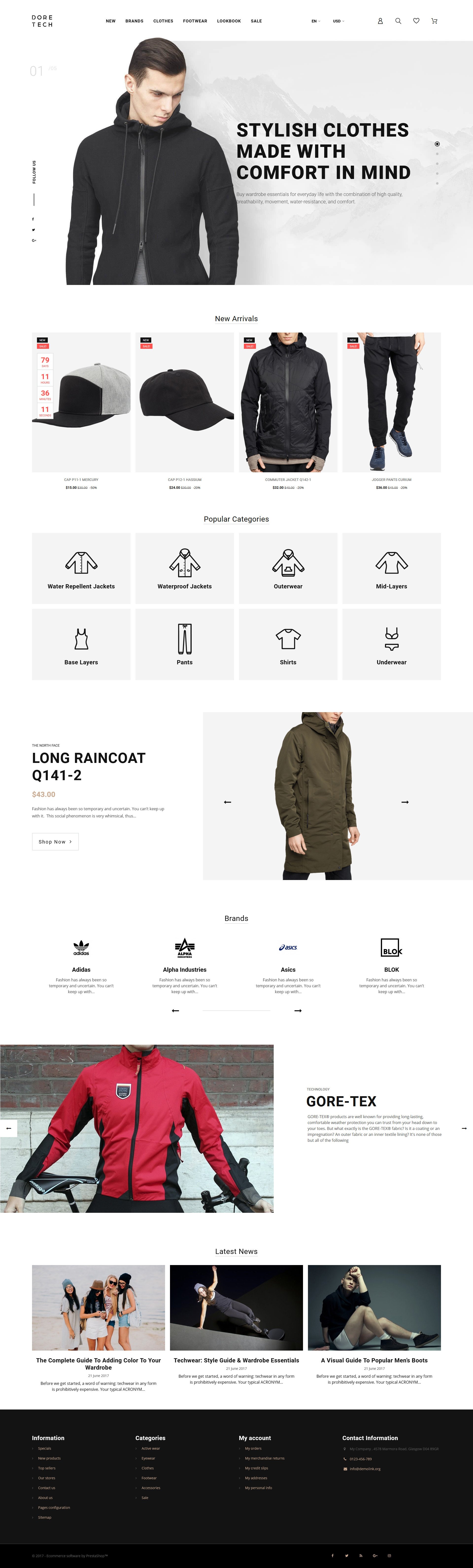 Tema De PrestaShop "DoreTech 1.6" #64020 - captura de pantalla