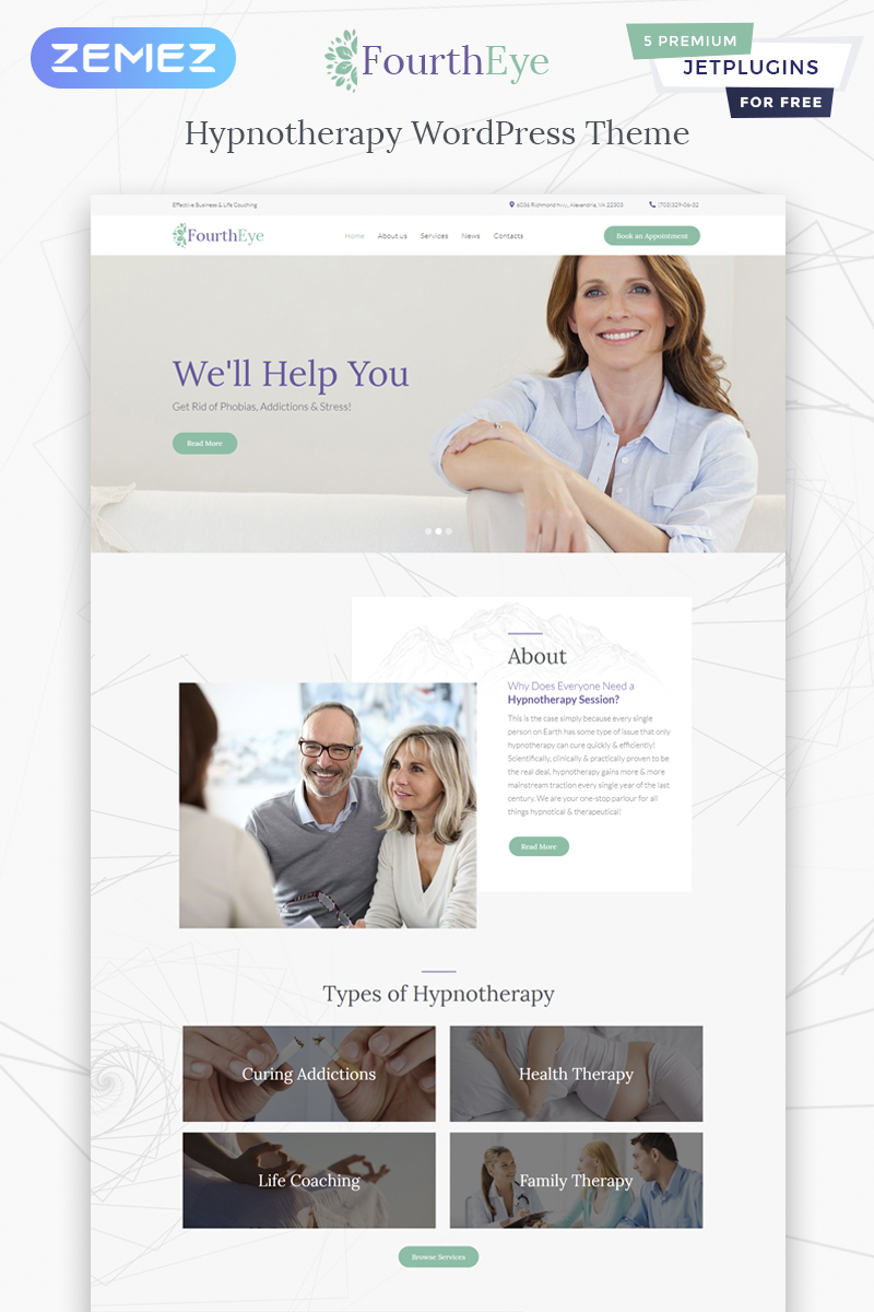 Fourth Eye - Hypnotherapy WordPress Theme New Screenshots BIG