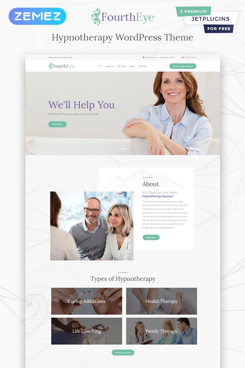 FourthEye - Therapy Services Multipurpose Classic Elementor WordPress Theme - screenshot