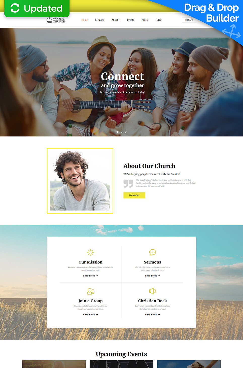 Modern Church - Religious Moto CMS 3 Template New Screenshots BIG