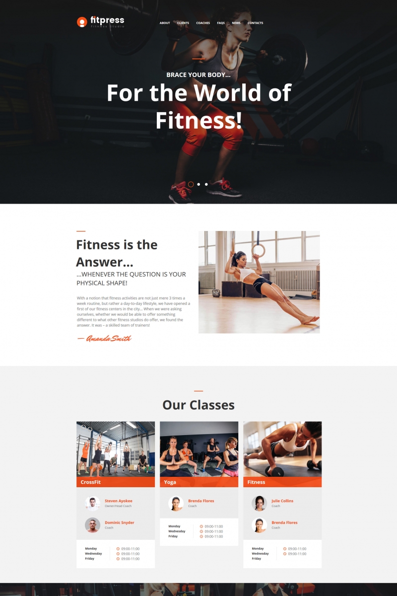 Moto CMS HTML šablona "Fitness & Gym" #64193 - screenshot