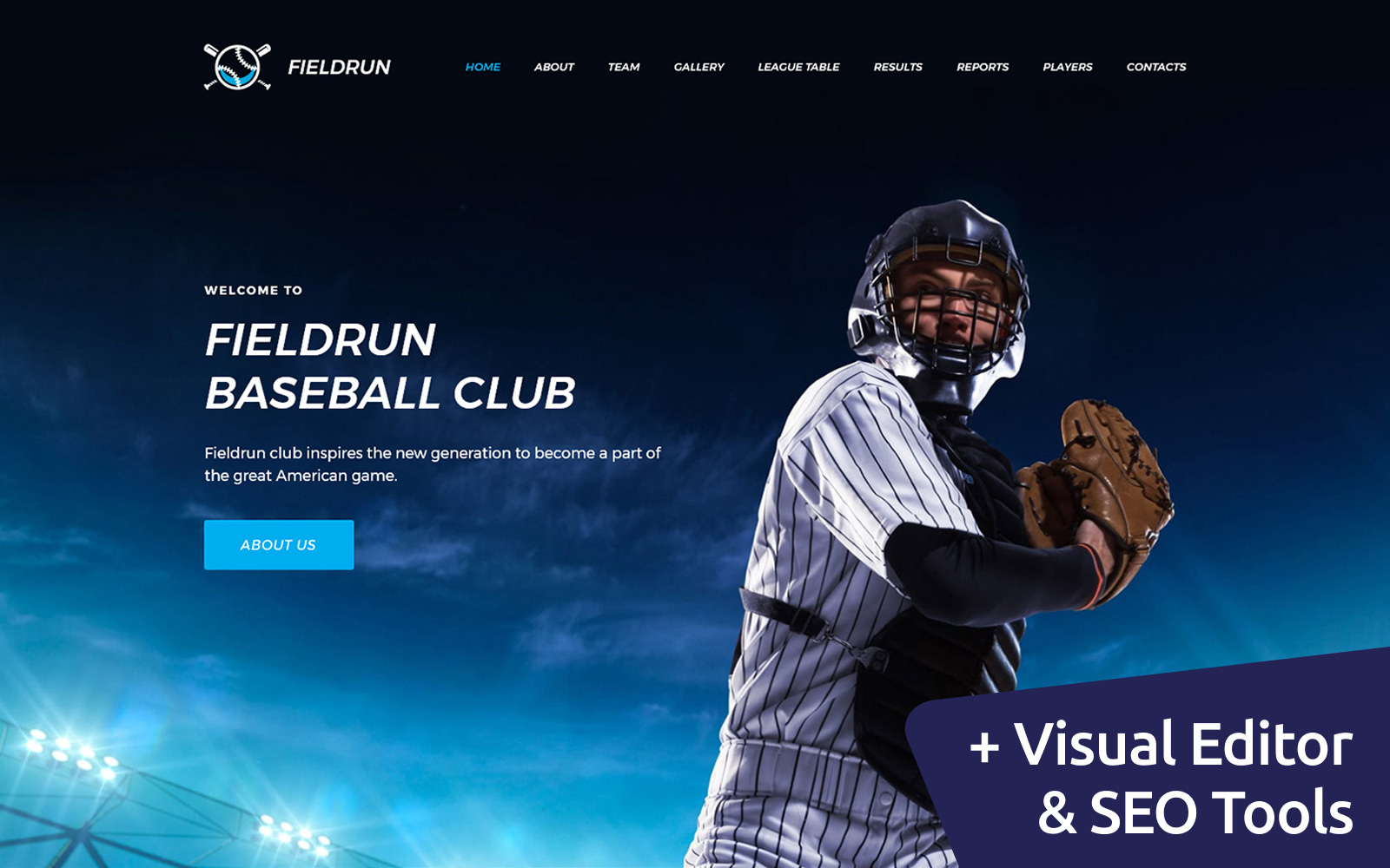 Plantilla Moto CMS 3 "Fieldrun - Baseball Club Premium" #64198