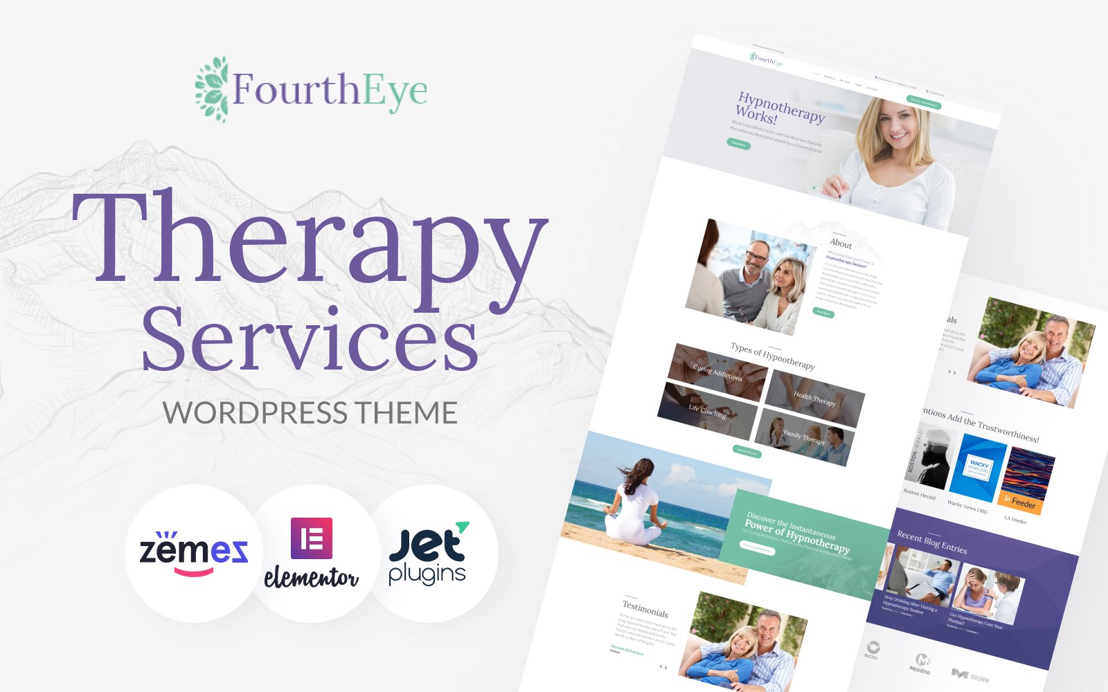 Responsive FourthEye - Therapy Services Multipurpose Classic Elementor Wordpress #64159