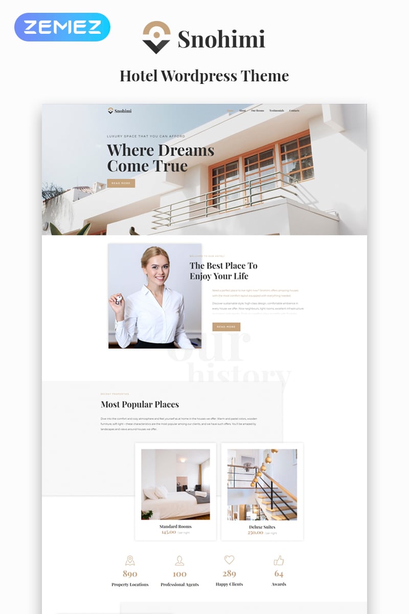 "Sanohimi Exotic Hotel WordPress Theme" 响应式WordPress模板 #64142 - 截图