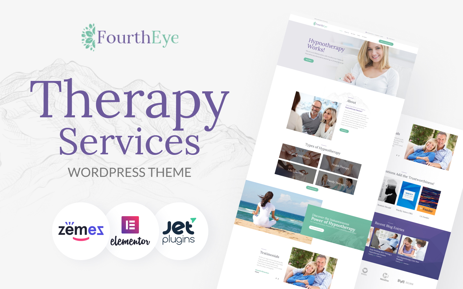 Tema De WordPress "FourthEye - Therapy Services Multipurpose Classic Elementor" #64159 - captura de pantalla