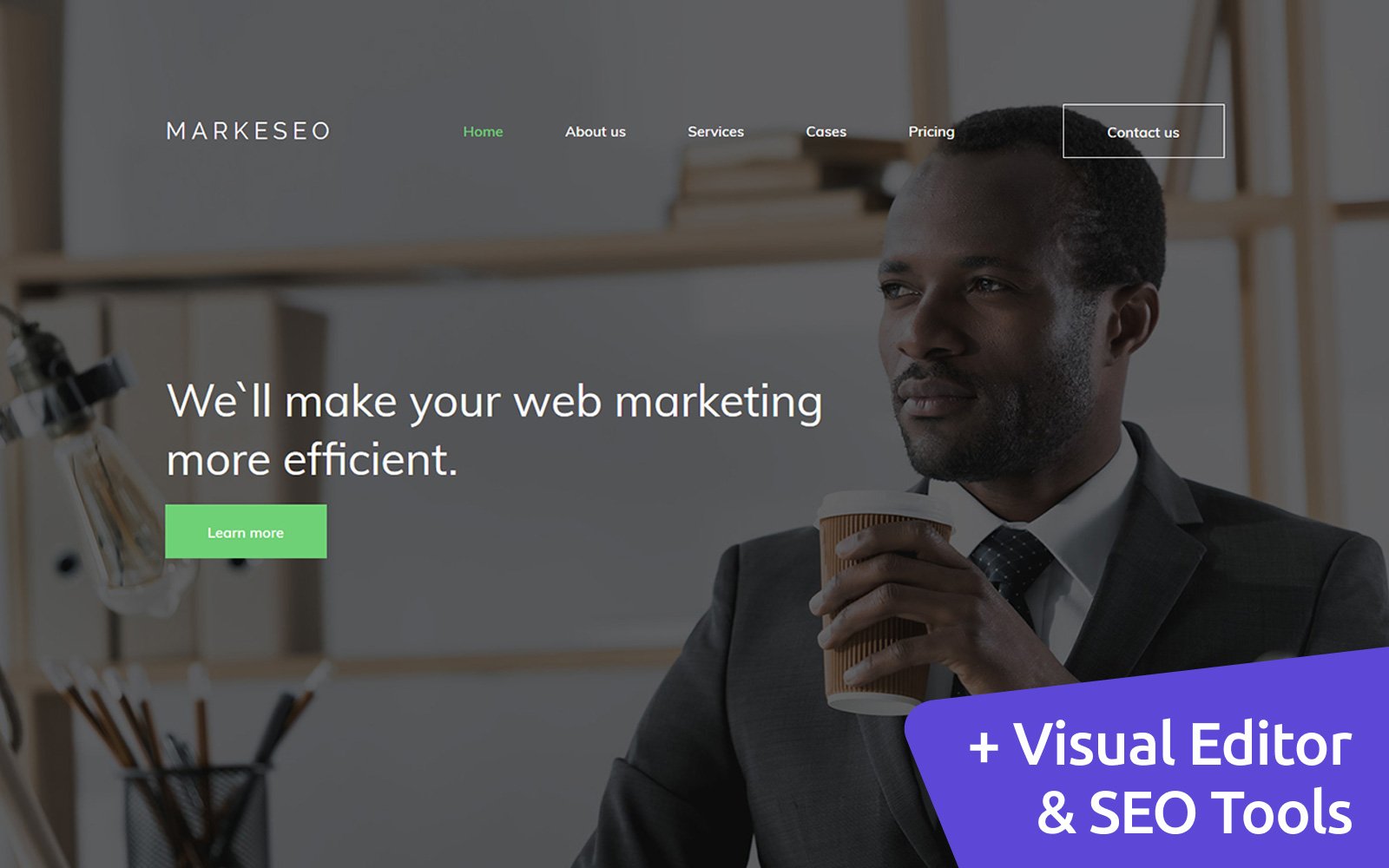 "Markeseo - Digital Marketing Agency Premium Moto CMS 3 Template" Responsive Moto CMS 3 Template №64214