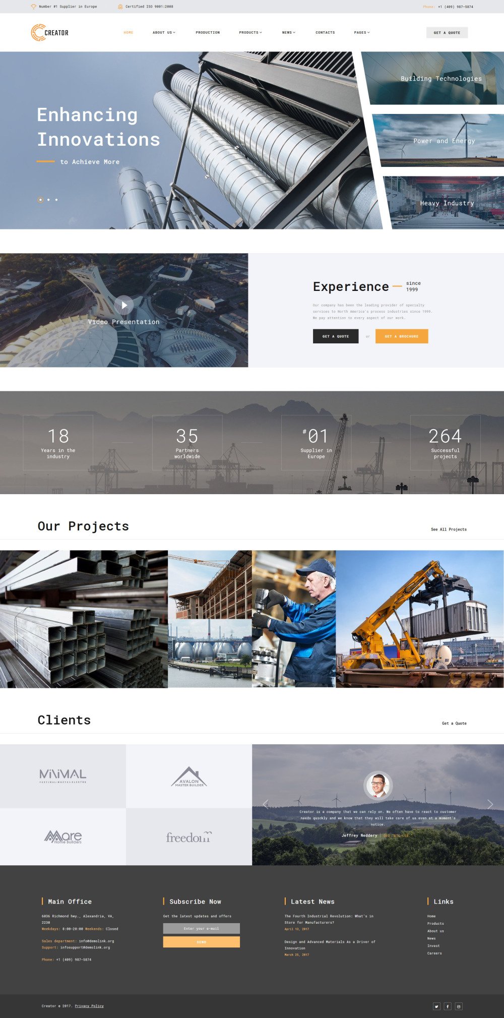 Civil Engineering Responsive Website Template 48140