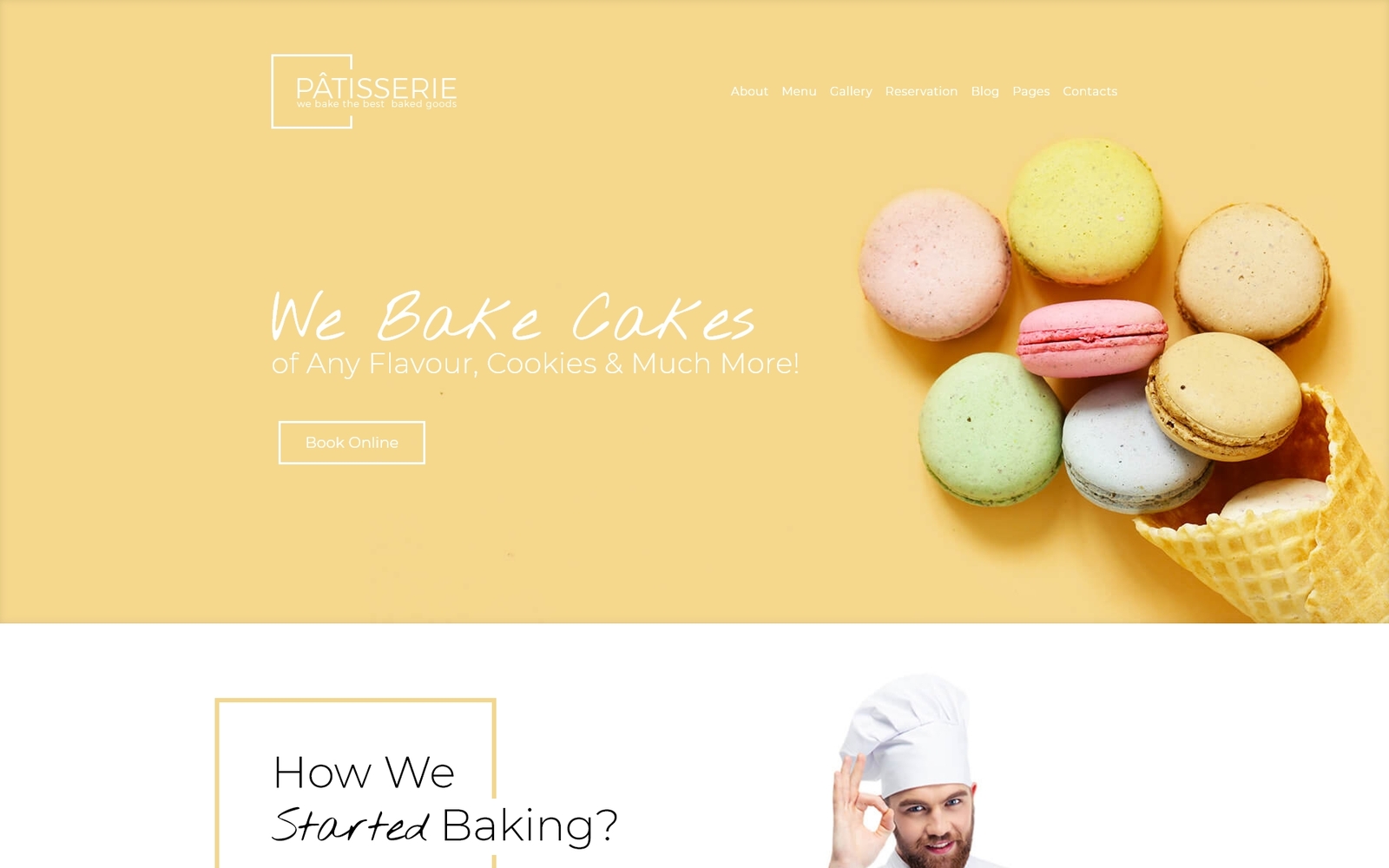 "Patisserie - Cakery Responsive" - адаптивний WordPress шаблон №64395