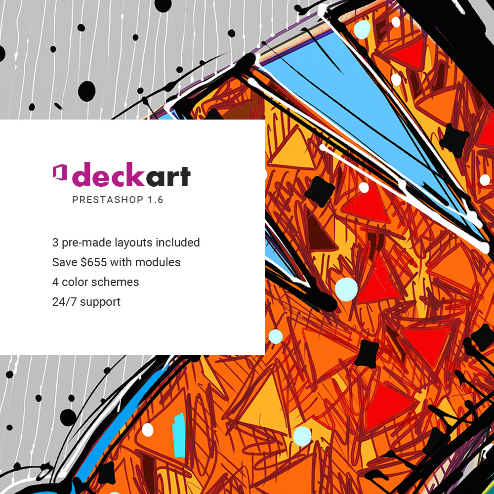 Responsivt DeckArt Responsive PrestaShop-tema #64364 - skärmbild