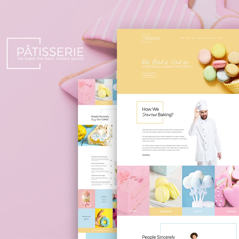 Responsivt Patisserie - Cakery Responsive WordPress-tema #64395