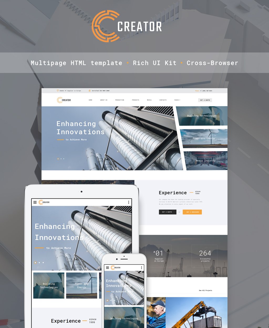 Reszponzív Creator - Civil Engineering Multipage Weboldal sablon 64346