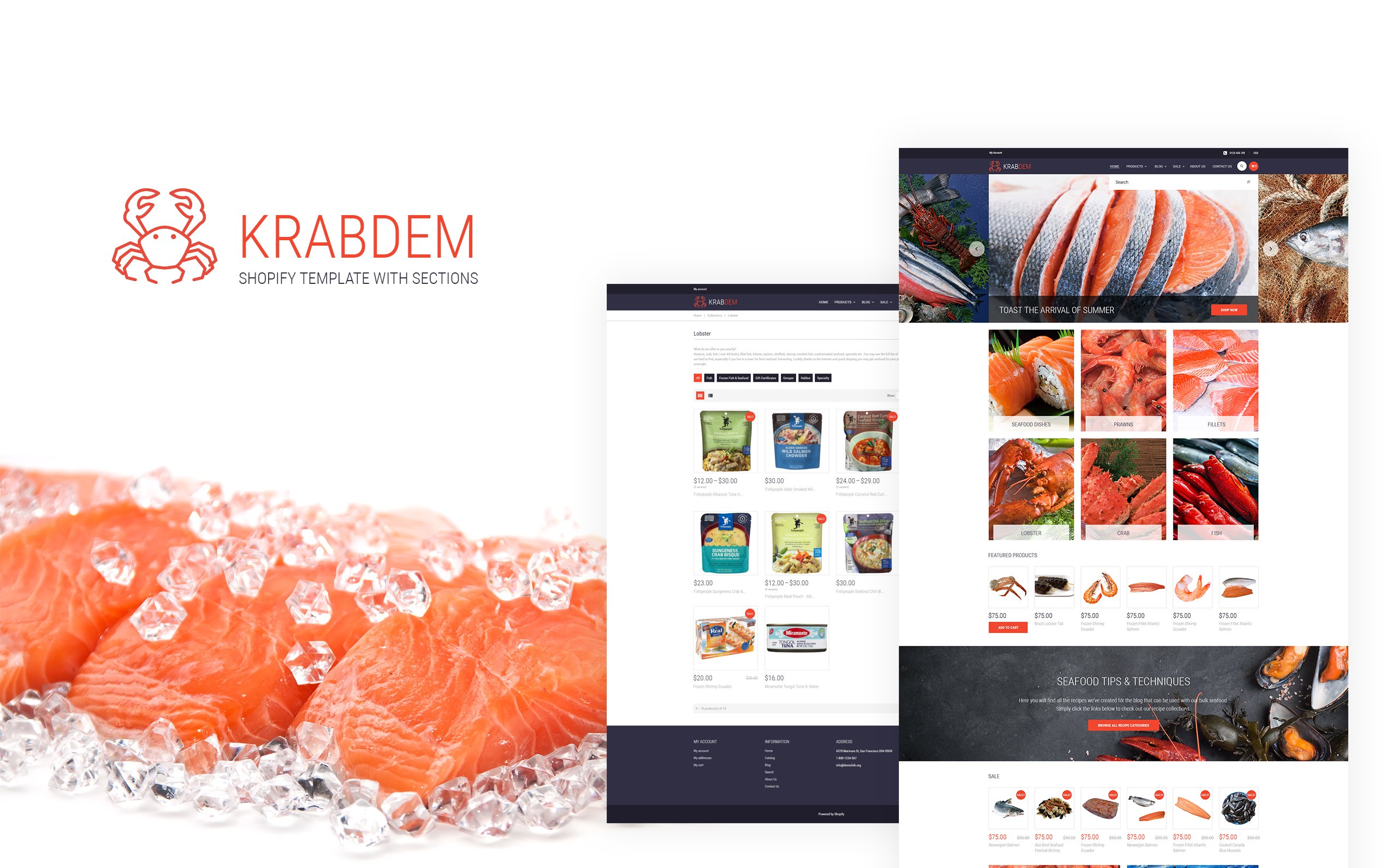 Seafood Restaurant Responsive Shopify Theme New Screenshots BIG