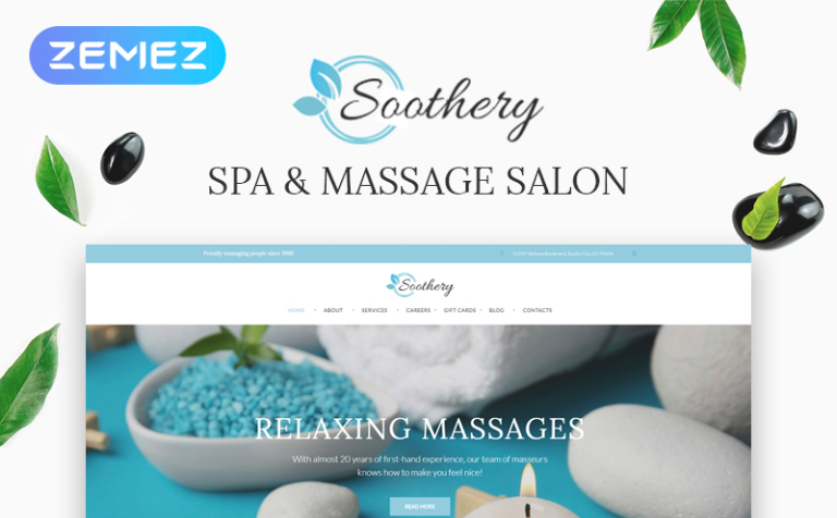 Soothery - SPA & Massage Salon Responsive Responsive WordPress Template Big Screenshot Soothery - SPA & Massage Salon Responsive WordPress Theme New Screenshots BIG