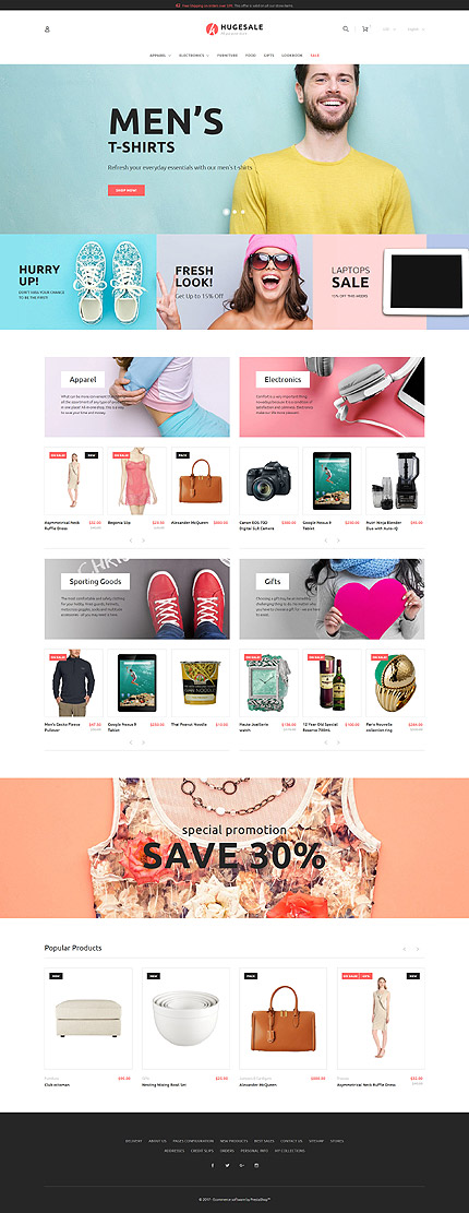 PrestaShop Main Page Screenshot