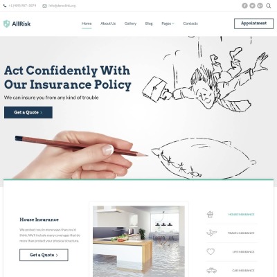 Адаптивний Joomla шаблон на тему страхування #64435