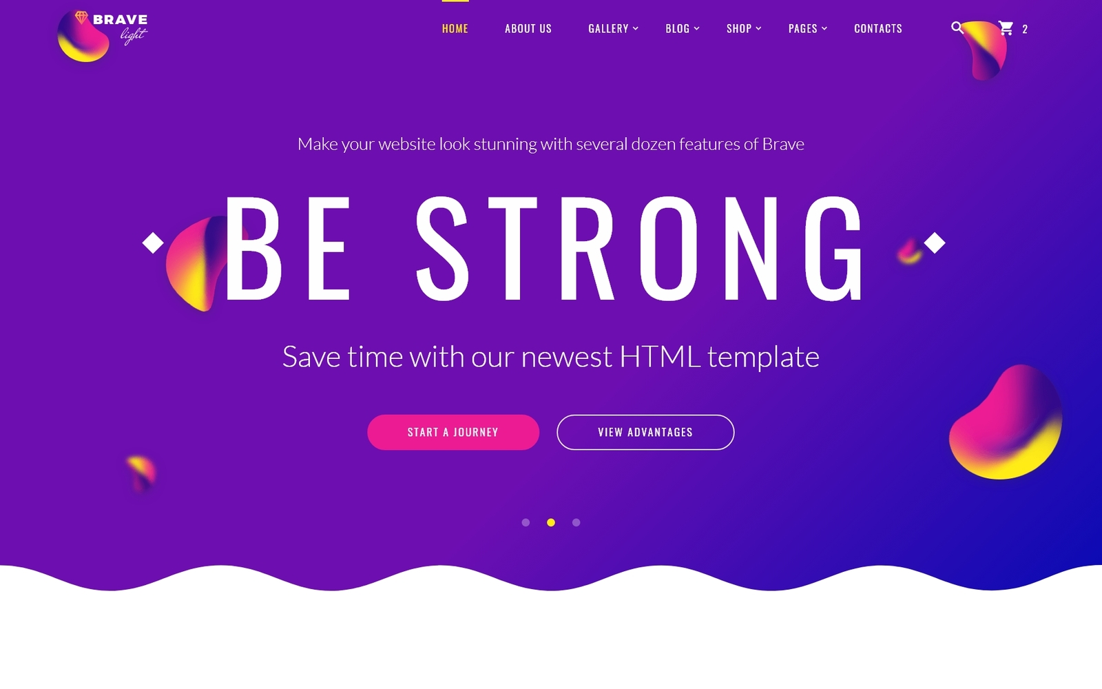 "Brave Light - Creative Universal Multipurpose" Responsive Website template №64402