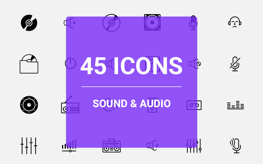 Plantilla De Conjunto De Iconos "Sound & Audio Icon Set" #64459