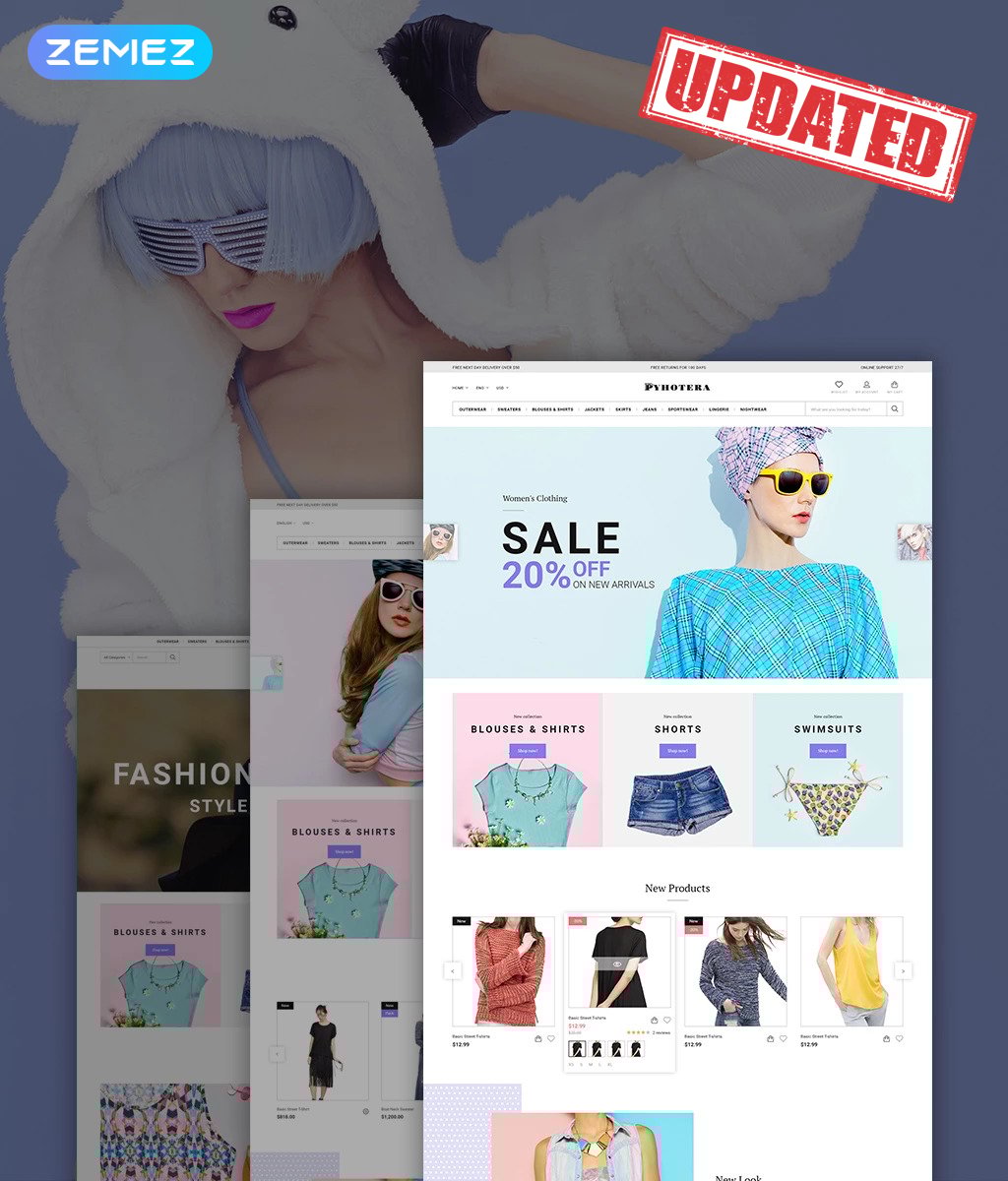 PrestaShop Theme namens "Pyhotera" #64480 - Screenshot