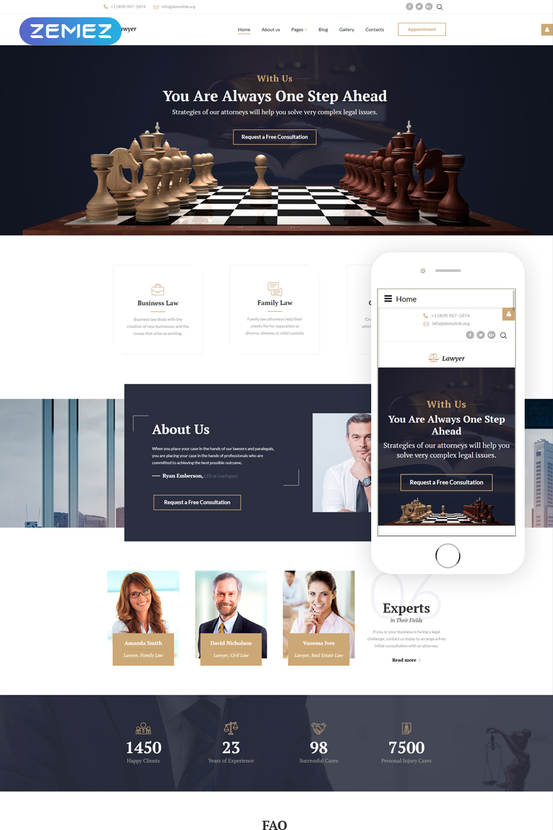 Responsive Joomla Vorlage für Anwaltskanzlei #64498