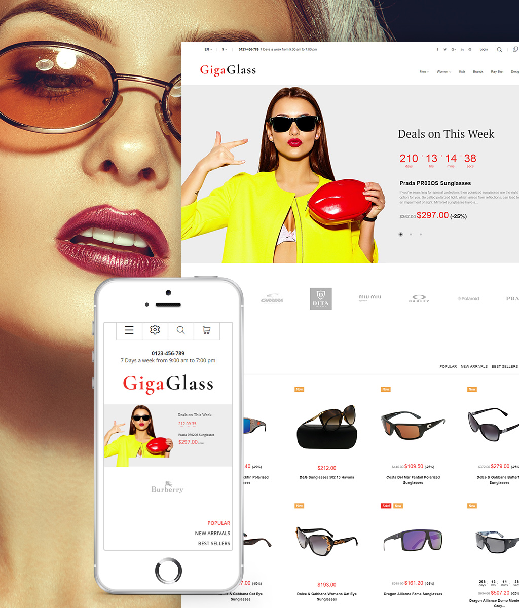 "GigaGlass" thème PrestaShop adaptatif #64594 - screenshot