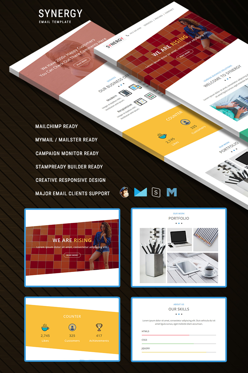 Responsywny szablon Newsletter SYNERGY - Responsive Email #64532 - zrzut ekranu