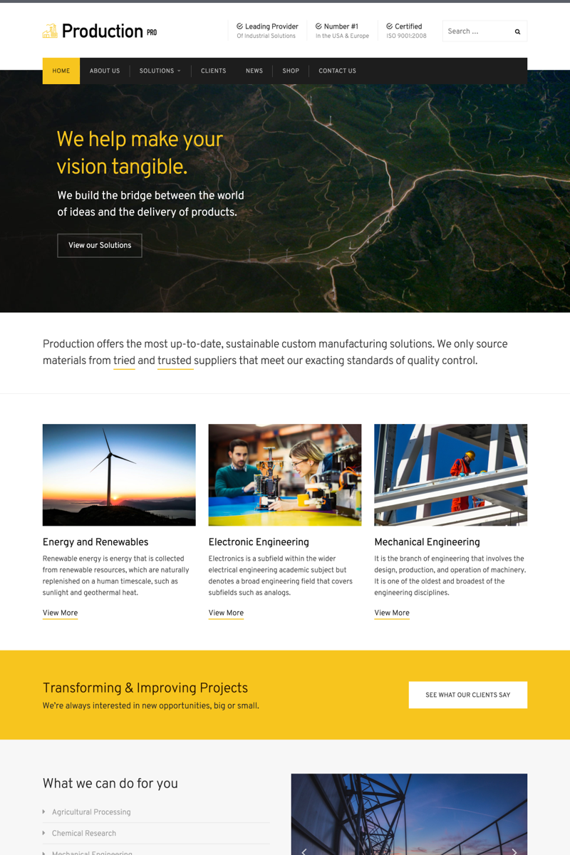 Responzivní WordPress motiv "Production Pro" #64563 - screenshot