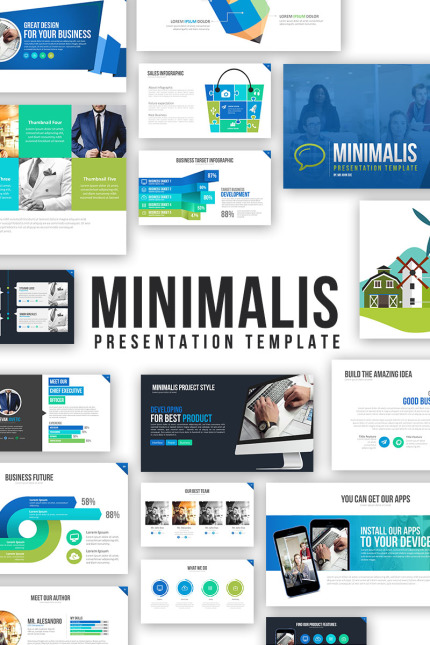 Template #64631 Powerpoint Corporate Webdesign Template - Logo template Preview