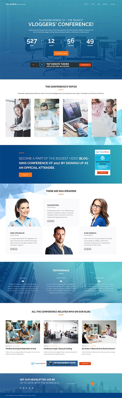 Talking Business - Conference Free WordPress Theme